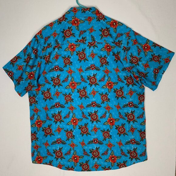 Dixxon Flannel Co Stay Gold Button-up Party Shirt XL Blue Short-Sleeve - Picture 6 of 9